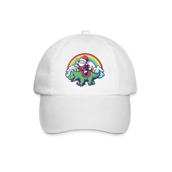 Dinosaurier stegosaurus Weihnachtsmann - Baseballkappe - Weiß/Weiß - Vorne