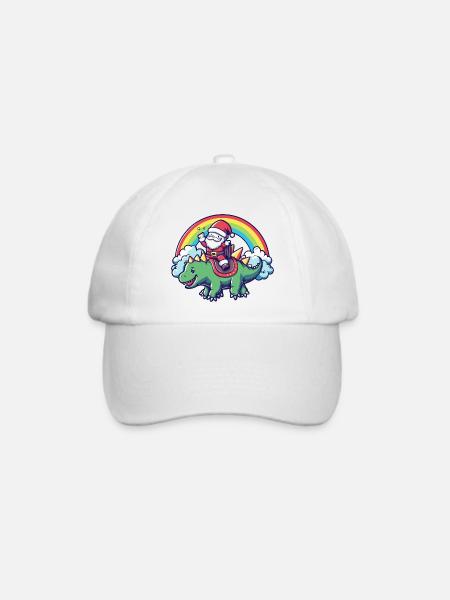 Dinosaurier stegosaurus Weihnachtsmann - Baseballkappe - Weiß/Weiß