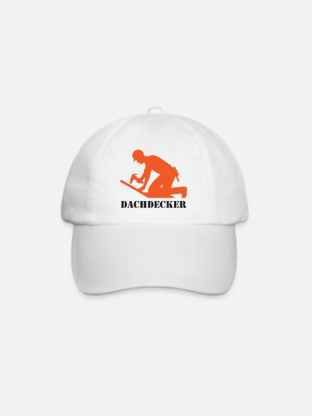 Dachdecker Silhouette Logo - Baseballkappe - Weiß/Weiß