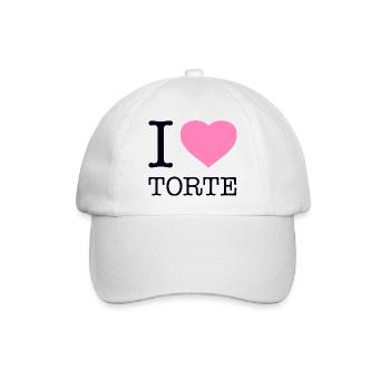 I love Torte - Baseballkappe - Weiß/Weiß - Vorne