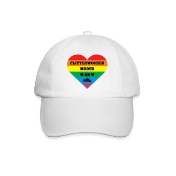 Flitterwochen Gleichgeschlechtliche Hochzeit LGBTQ - Baseballkappe - Weiß/Weiß - Vorne