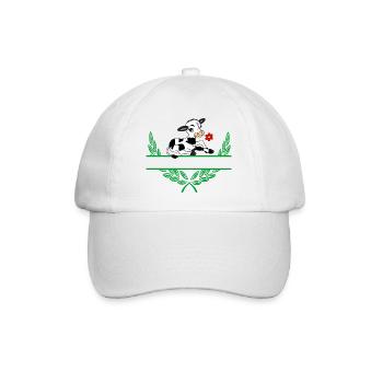 Kalb-Lorbeerkranz mit Namensraum - Baseballkappe - Weiß/Weiß - Vorne