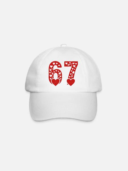 Valentinstag 6-7 Spaß 67 Nummer Valentinstag Sechs - Baseballkappe - Weiß/Weiß