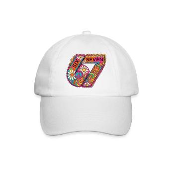 Psychedelische Sieben Blüten - Baseballkappe - Weiß/Weiß - Vorne