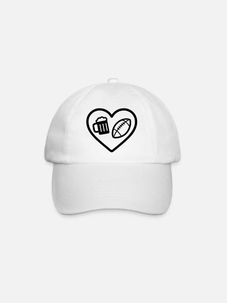 Heart Rugby Bier - Baseballkappe - Weiß/Weiß