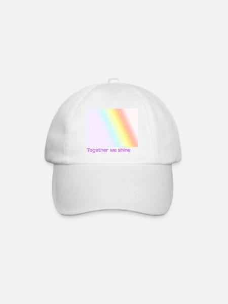 Pride / CSD / LGBTQ+ Design "together we shine" - Baseballkappe - Weiß/Weiß