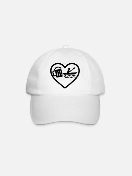 Heart Kayak Bier - Baseballkappe - Weiß/Weiß