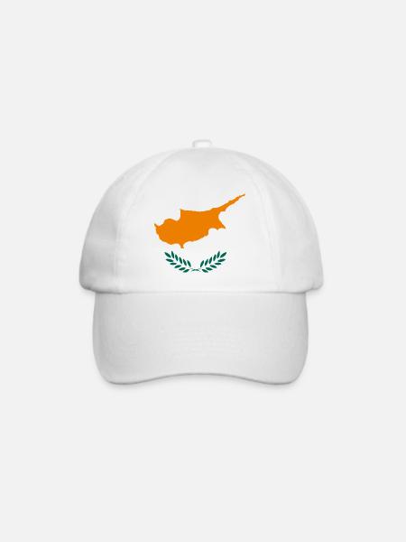 Zypern Flagge Republik Zypern Fahne Cyprus - Baseballkappe - Weiß/Weiß