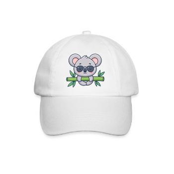 Koala auf Solar-Bambus - Baseballkappe - Weiß/Weiß - Vorne