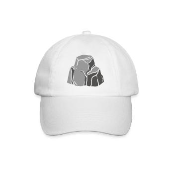 Stein Schere Papier Gruppenkostüm, Stein Kostüm - Baseballkappe - Weiß/Weiß - Vorne