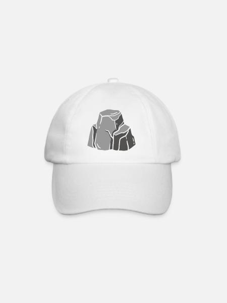 Stein Schere Papier Gruppenkostüm, Stein Kostüm - Baseballkappe - Weiß/Weiß