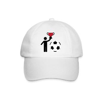Ich liebe Fußball, ich liebe Fußball. Fußballfans/-liebhaber - Baseballkappe - Weiß/Weiß - Vorne