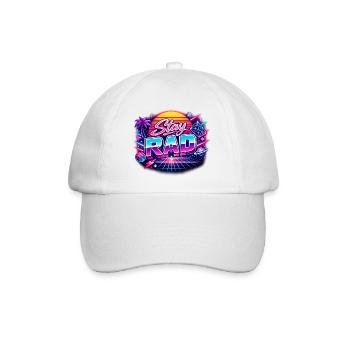 Stay Rad Neon Retro - Baseballkappe - Weiß/Weiß - Vorne