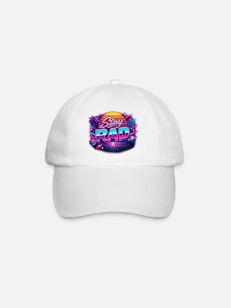 Stay Rad Neon Retro - Baseballkappe - Weiß/Weiß