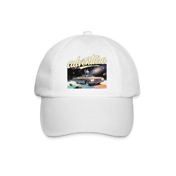 Retro Auto Abenteuer - Baseballkappe - Weiß/Weiß - Vorne