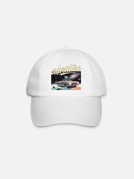Retro Auto Abenteuer - Baseballkappe - Weiß/Weiß
