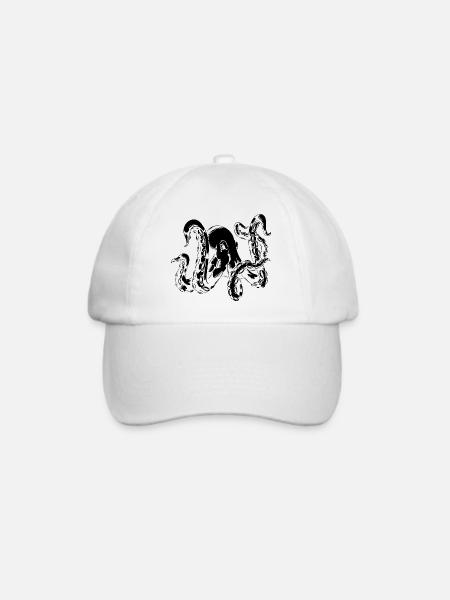 Krake Motiv – Oktopus aus der Tiefsee! - Baseballkappe - Weiß/Weiß