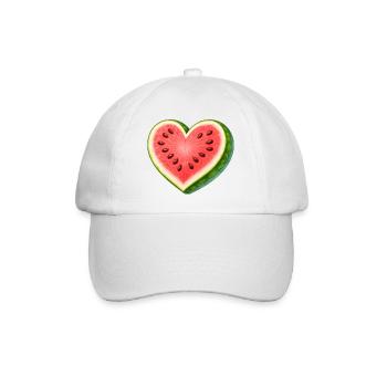 Saftige Wassermelone in Herzform Illustration - Baseballkappe - Weiß/Weiß - Vorne