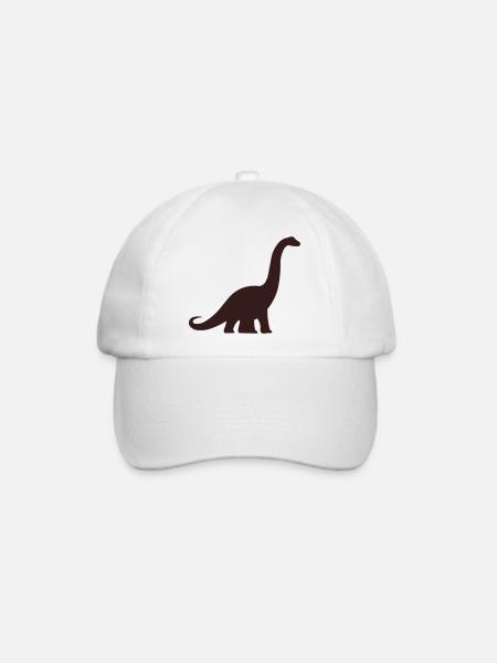 Dino Silhouette Brontosaurus - Baseballkappe - Weiß/Weiß