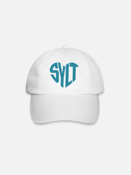Sylt Küstenlogo Typo - Baseballkappe - Weiß/Weiß