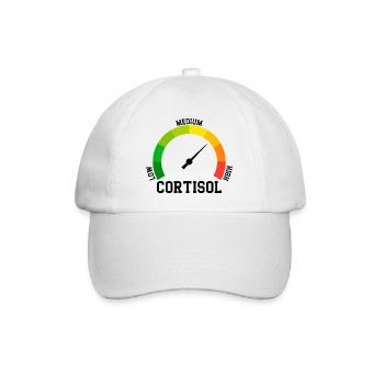 Niedriges Cortisol, sogar niedriger Wert - Baseballkappe - Weiß/Weiß - Vorne