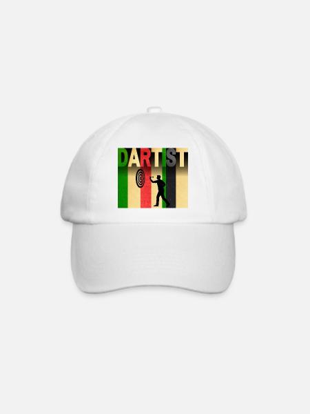 Dartist: Kunst trifft Dart Retro-Streifen - Baseballkappe - Weiß/Weiß