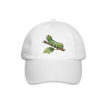 Papilio-Raupe am Ast - Baseballkappe - Weiß/Weiß - Vorne