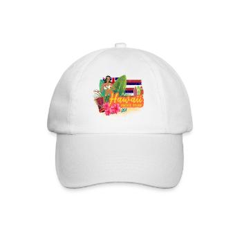 Hawaii Hula-Tänzerin Pazifik Vintage Souvenir - Baseballkappe - Weiß/Weiß - Vorne