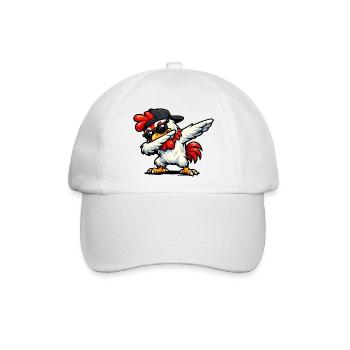 Dabbing Rooster - Baseballkappe - Weiß/Weiß - Vorne