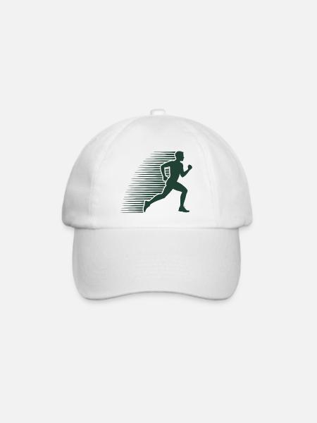 Laufsilhouette im Sprint - Baseballkappe - Weiß/Weiß