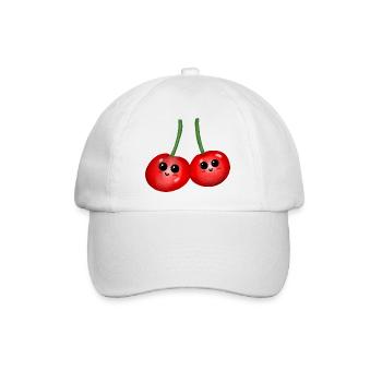 Früchte Kirsche Kirschen Obst Frucht - Baseballkappe - Weiß/Weiß - Vorne