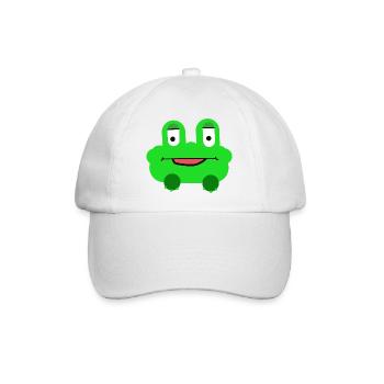 Frosch Kinder Kind fröhlich  - Baseballkappe - Weiß/Weiß - Vorne