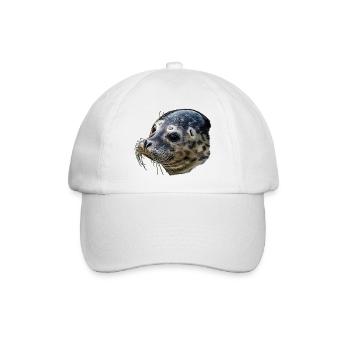 Seehundegesicht monochrom - Baseballkappe - Weiß/Weiß - Vorne