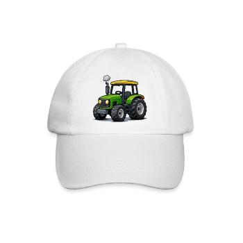 Traktor Trekker Cartoon - Baseballkappe - Weiß/Weiß - Vorne