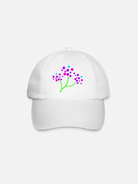 Neon Blossom Branch - Baseballkappe - Weiß/Weiß