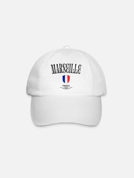 Marseille-Souvenir, elegantes Design Marseille - Baseballkappe - Weiß/Weiß