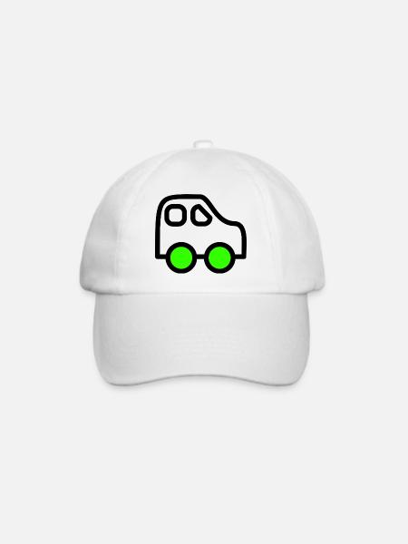 Auto - Baseballkappe - Weiß/Weiß