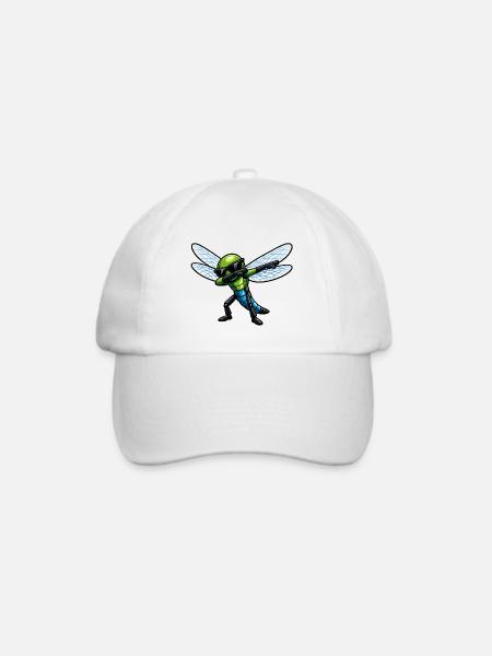 Dabbing Libelle - Baseballkappe - Weiß/Weiß