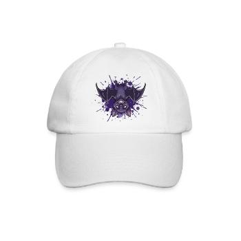 Nachtfledermaus Lila Splash - Baseballkappe - Weiß/Weiß - Vorne