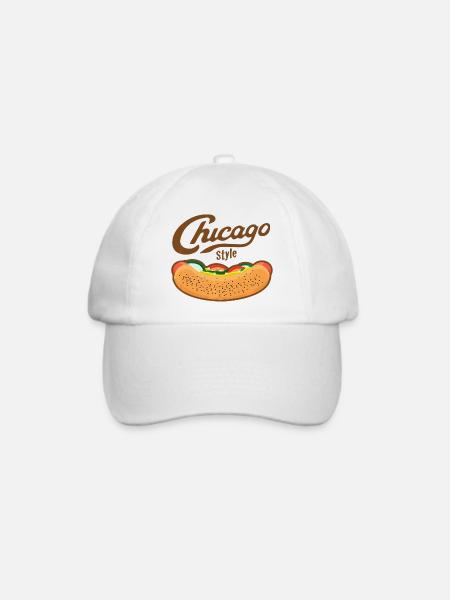 Chicago Style Hot-Dog-Tee - Baseballkappe - Weiß/Weiß