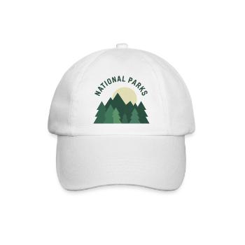 Nationalpark Wandern Wald Gipfel Landschaft Natur - Baseballkappe - Weiß/Weiß - Vorne
