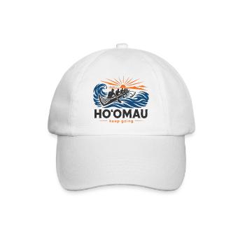 Hoomau, mach weiter. - Baseballkappe - Weiß/Weiß - Vorne