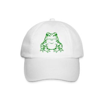 Grüner Frosch Kröte Geschenk - Baseballkappe - Weiß/Weiß - Vorne