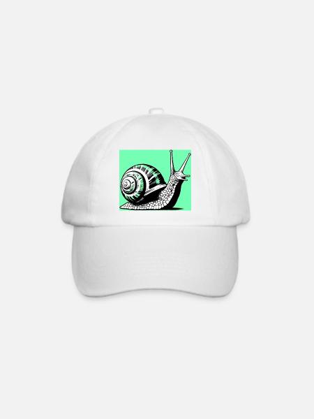 Schnecke - Baseballkappe - Weiß/Weiß