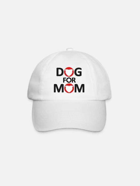 Hund für Mama mit Staffie im Herzkopf -043 - Baseballkappe - Weiß/Weiß
