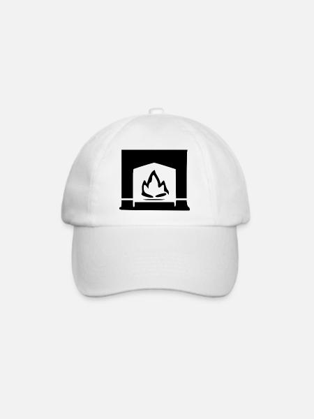 Kamin Feuer Geschenk - Baseballkappe - Weiß/Weiß