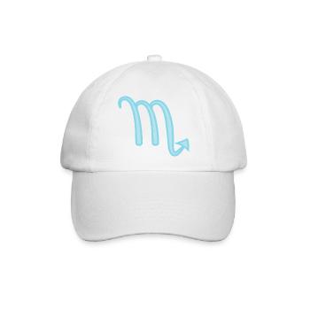 Skorpion-Sternzeichen Pastellblau - Baseballkappe - Weiß/Weiß - Vorne