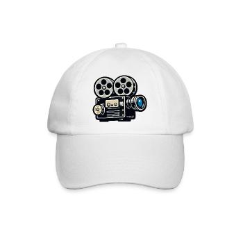 Vintage Filmprojektor Illustration - Baseballkappe - Weiß/Weiß - Vorne
