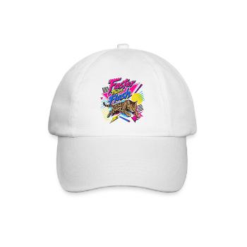 Retro 90s Bengal Katze Sprint - Baseballkappe - Weiß/Weiß - Vorne