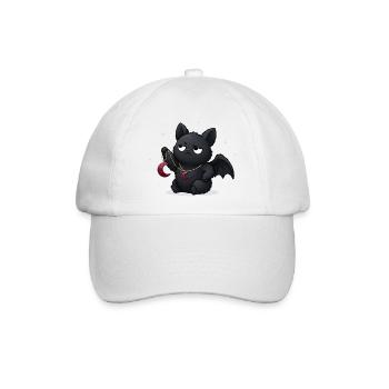 Mondkätzchen Gothic Anhänger Design - Baseballkappe - Weiß/Weiß - Vorne